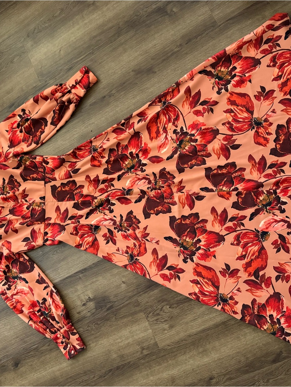 NWT - Alexia Admor - Rust Floral Long Sleeve Empire Waist Maxi Dress - Picture 9 of 15